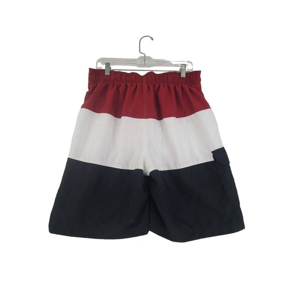 Pro Edge Men's Swimsuit Board Shorts Striped Red, White and Blue Size M - Picture 5 of 9